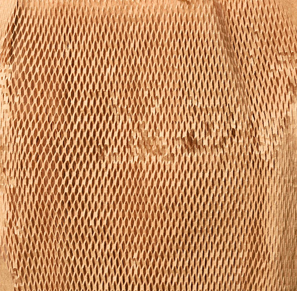 Close-up of cardboard shock absorbing material.