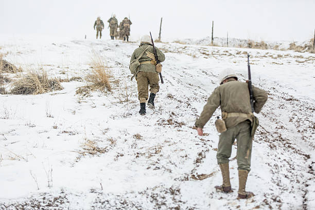 istock World War II Soldiers in the Snow 518250064