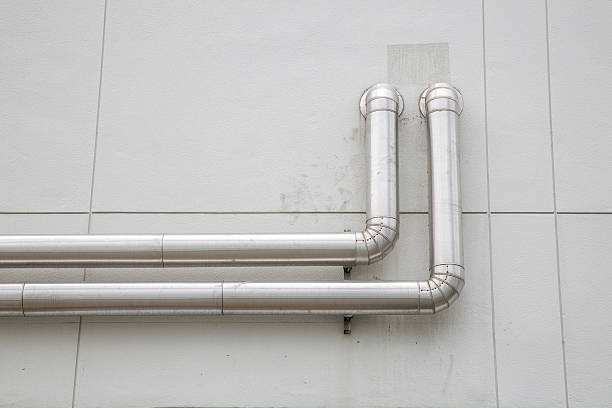 istock Industrial pipes for plumbing system on building 518250212