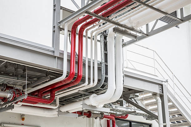 istock Industrial pipes for plumbing system on building 518250268
