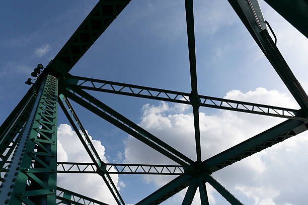 istock Bridge detail with geometrical metal structure 518250986