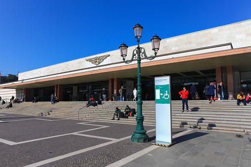 Venice, Italy - March 18, 2016: Venice Santa Lucia railway station building. The station is one of Venice's two most important railway stations,