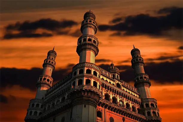 Charminar with dark Clouds in the background