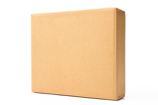 istock Isolated shot of blank old cardboard box on white background 518256308