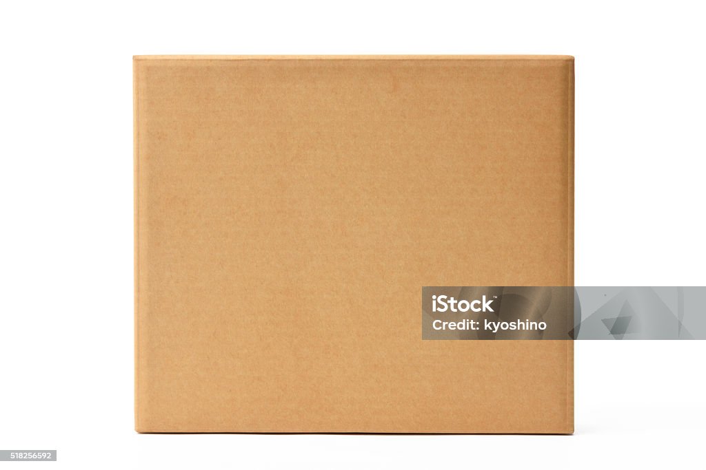 Isolated Shot Of Blank Old Cardboard Box On White Background Stock Photo -  Download Image Now - iStock