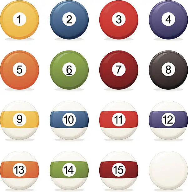 Vector illustration of Pool Ball Set