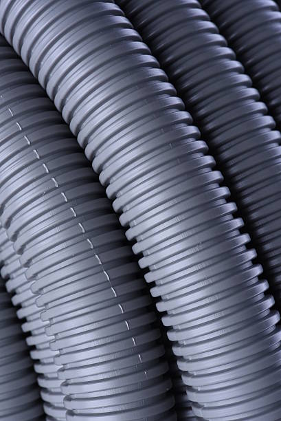 istock Corrugated pipe for installation of electrical cable 518258906