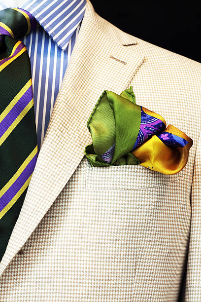 istock Men's jacket with pocket towel, tie and shirt 518258959