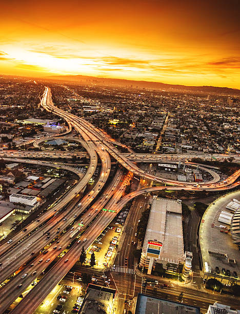 istock Los Angeles aerial view skyline 518272354