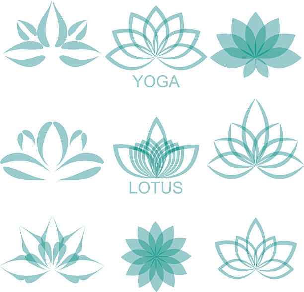 lotus - zen illüstrasyonlar stock illustrations