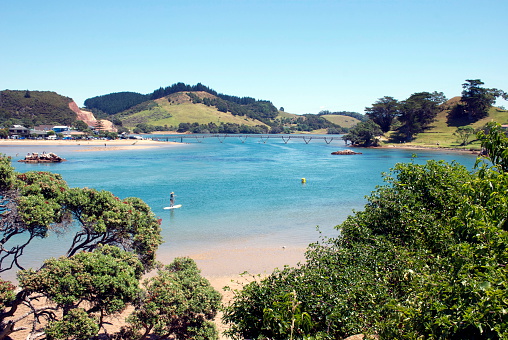 View across Pataua Estuary at high tide, in the Northland Region of New Zealand's North Island.