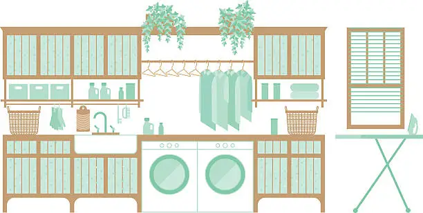 Vector illustration of laundry room
