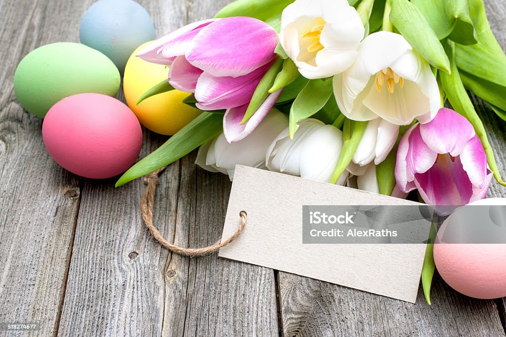 Frohe Ostern - Lizenzfrei Blumenstrauß Stock-Foto