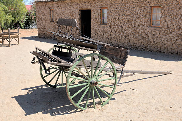 Two-wheeled horse drawn cart at the Big Hole in Kimberley, South Africa