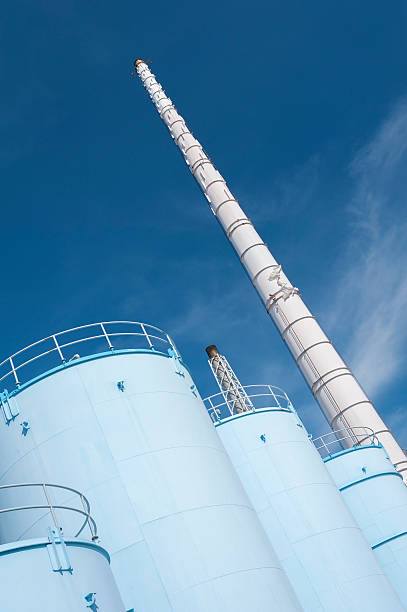 istock Oil tank and Chimney 518275489