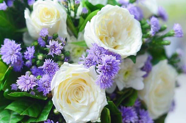istock White roses elegant bouquet tied 518275854