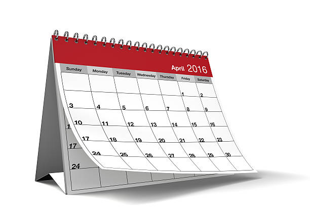 istock April 2016 Red Desktop Calendar on Isolated White Background 518276108