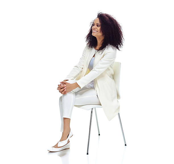 Smiling woman sitting on chair