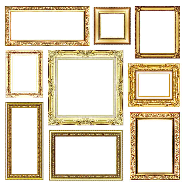 istock set of Vintage golden frame with blank space, clipping path 518278009