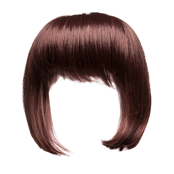 cheveux bruns isolé - bouclette de cheveux photos et images de collection