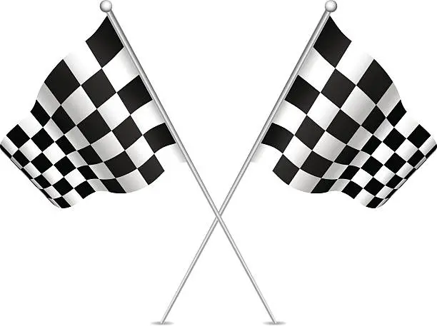 Vector illustration of Racing flag (checkered flag). Vector illustration.