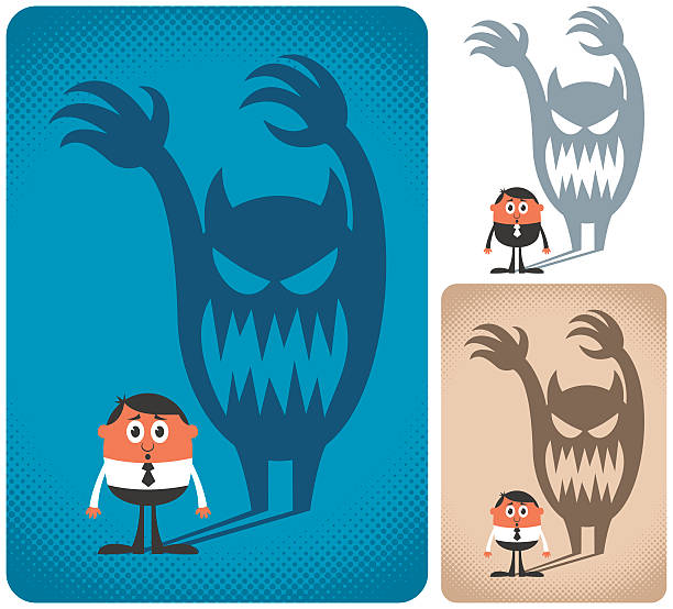 illustrations, cliparts, dessins animés et icônes de peur - shadow monster fear spooky