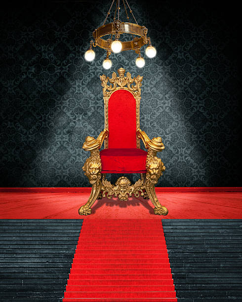 istock Room Interior With Throne And Red Carpet 518279756