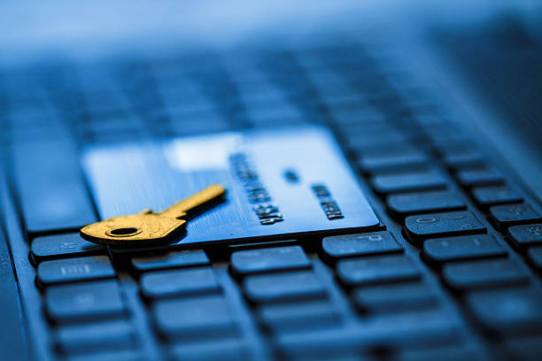 istock Secure credit card for online payment 518280223