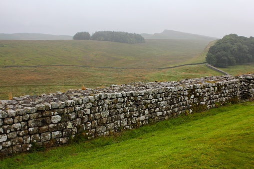 Historic Roman wall crisscrossing England's landscape