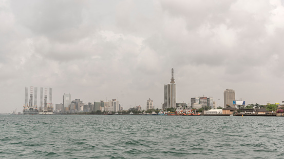 Lagos skyline cityscape from the creek.