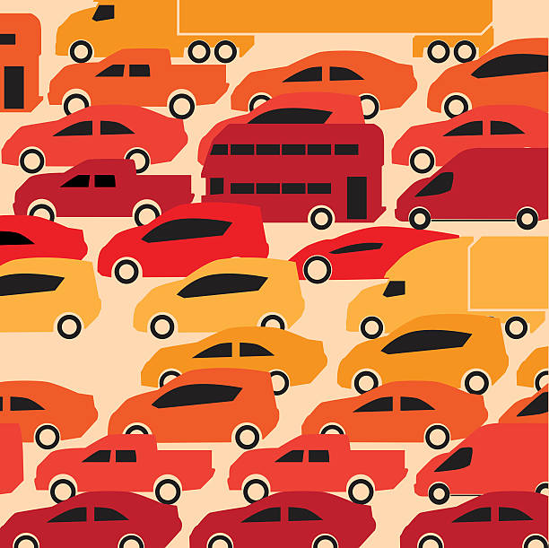 ilustrações, clipart, desenhos animados e ícones de engarrafamento - driving business travel car bus