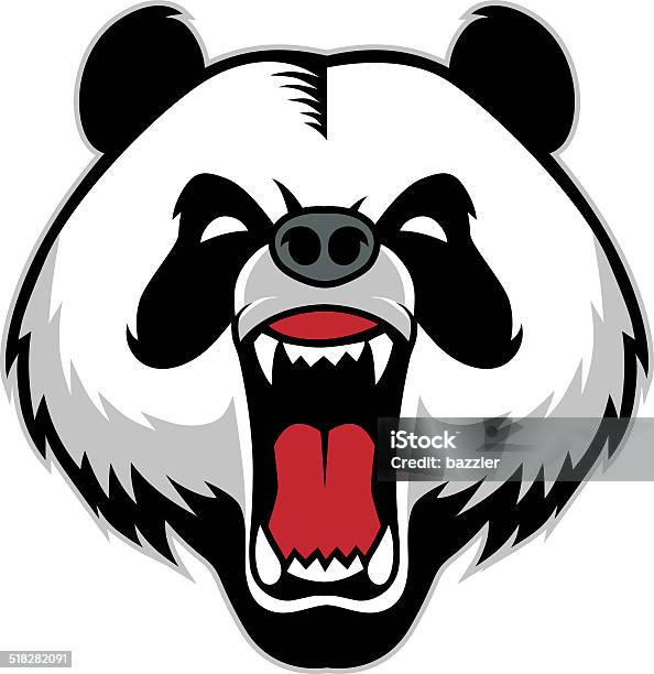 Panda Head Mascot Stock Illustration - Download Image Now - Aggression, Panda - Animal, Anger