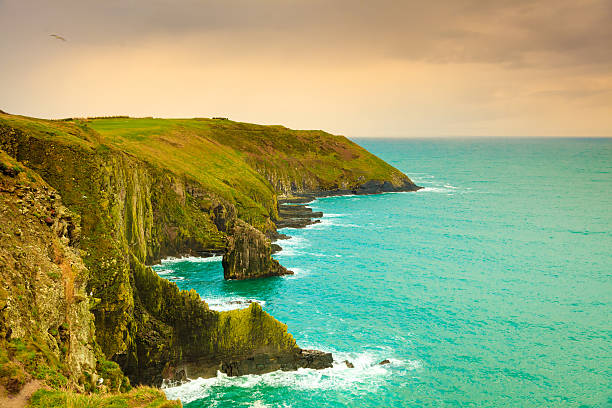 istock Irish landscape. Coastline atlantic ocean coast scenery. 518293335