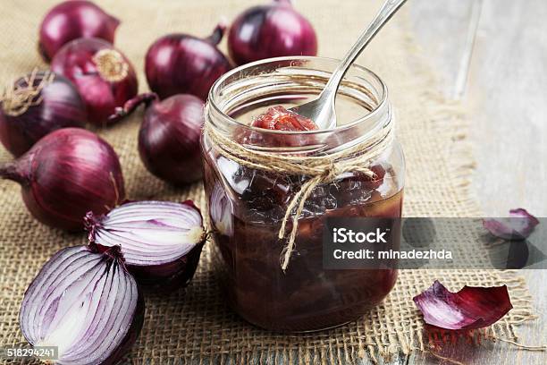 Onion Jam Stock Photo - Download Image Now - Canning, Crockery, Dessert Topping