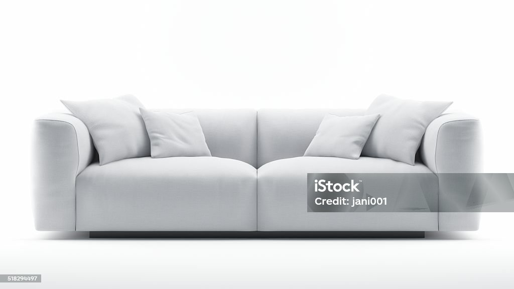 White sofa Cgi White Sofa isolated on white Cut Out Stock Photo