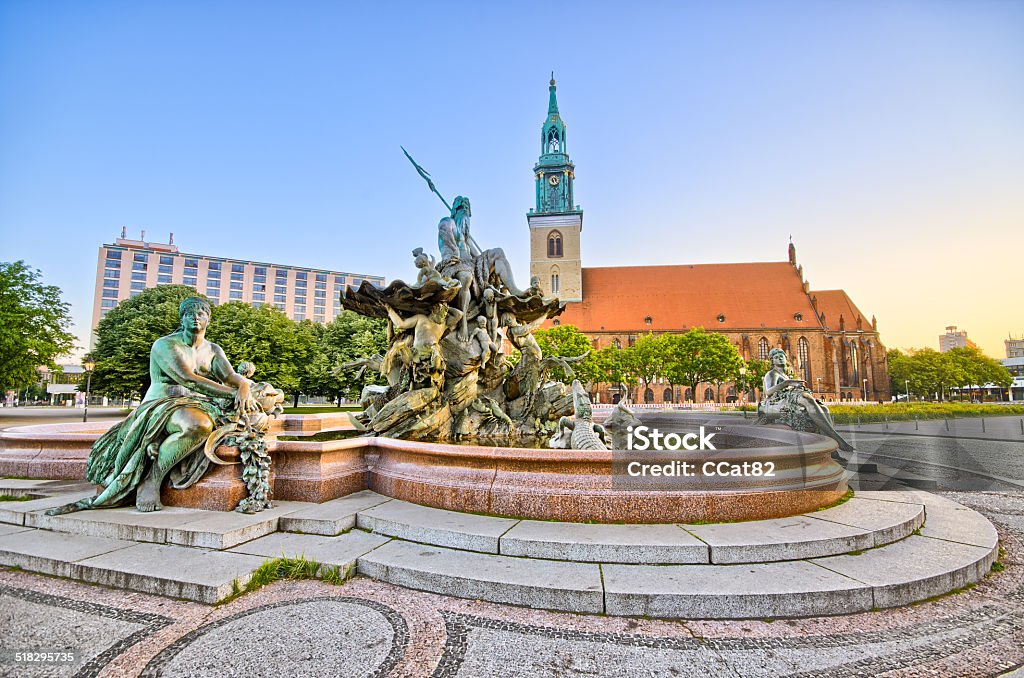 Famous fountain on Alexanderplatz in Berlin, Germany Famous fountain on Alexanderplatz in Berlin - Germany Alexanderplatz Stock Photo