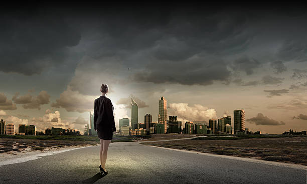 istock Businesswoman on road 518296983
