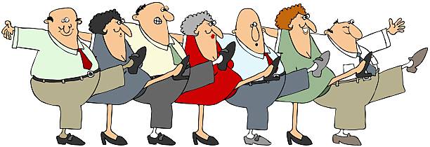 Senior Citizen Cancan Stock Illustration - Download Image Now - Cancan  Dancing, Active Seniors, Adult - iStock