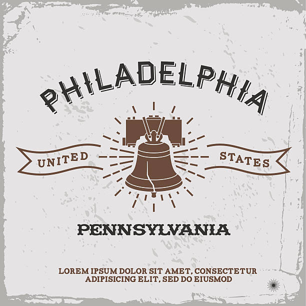 illustrations, cliparts, dessins animés et icônes de étiquette vintage de philadelphie - coat of arms retro revival banner dirty