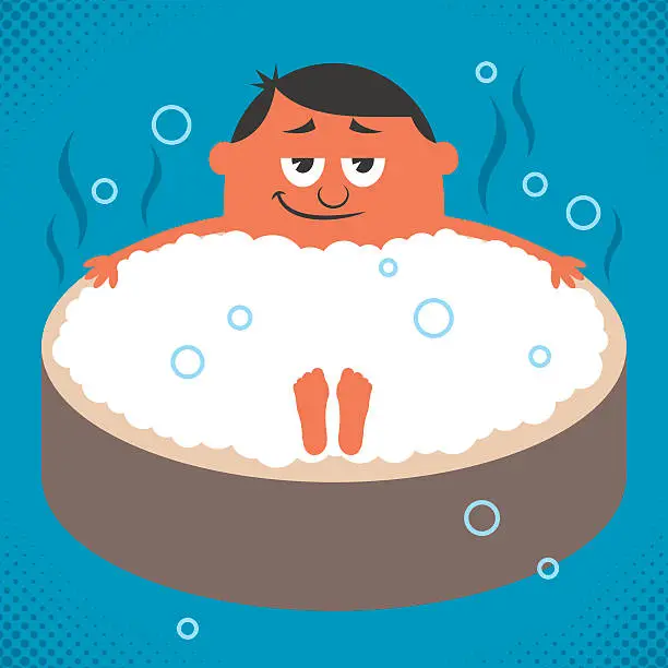 Vector illustration of hot tub Relaxation