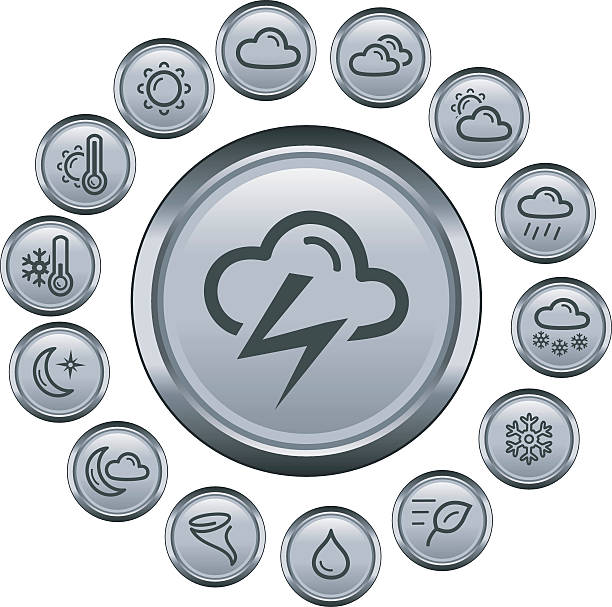 Weather buttons vector art illustration