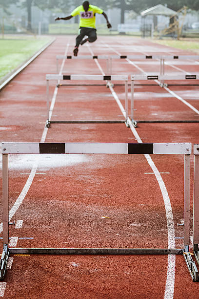istock Young man during training in Hurdle Race 518307137