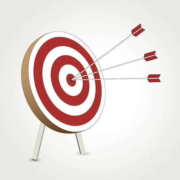 Vector illustration of Successful triple target hit