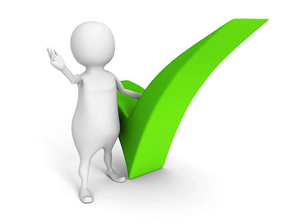 istock white 3d man with green check mark on white background 518307523