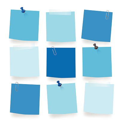Vector of Blue Blank Notes