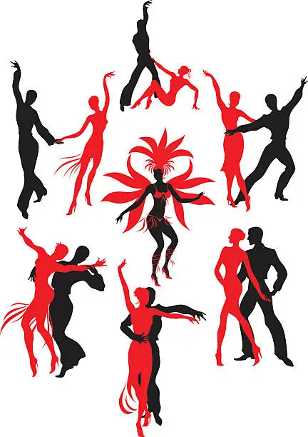 Vector illustration of Latin American dances