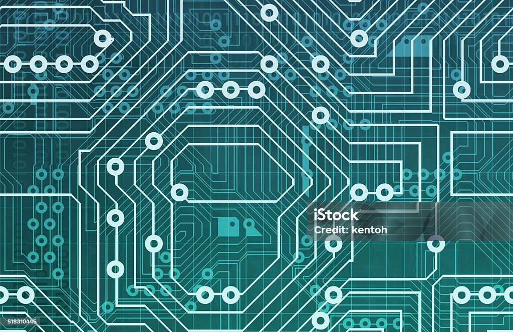 Circuit Board Data Network Data Network with Circuit Board Technology System Art Abstract Stock Photo