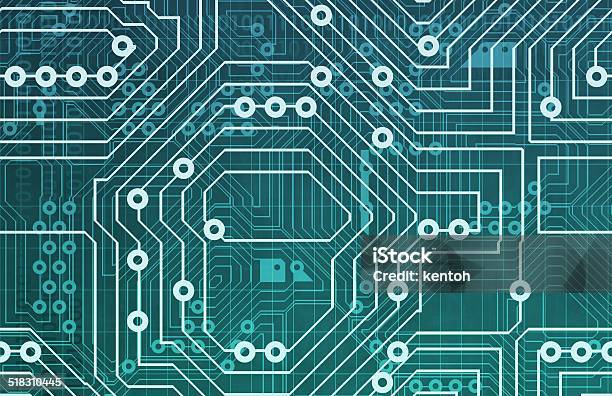 Circuit Board Data Network Stock Photo - Download Image Now - Abstract, Backgrounds, Circuit Board