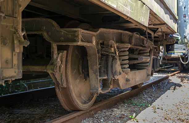 istock old rosted dirty wheels from train on railroad 518310845