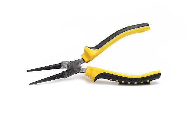 istock Pliers round compact with yellow handles on white 518312469